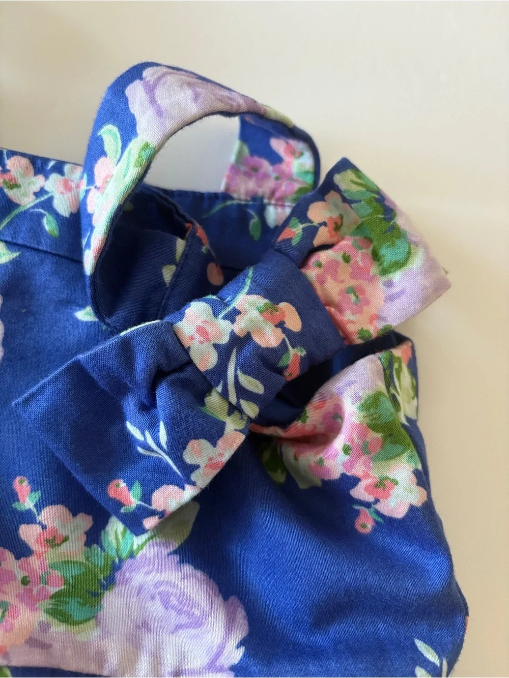 Janie and Jack Girls Dress Size 2 Blue Floral Cotton Bow Cottage Party Cute